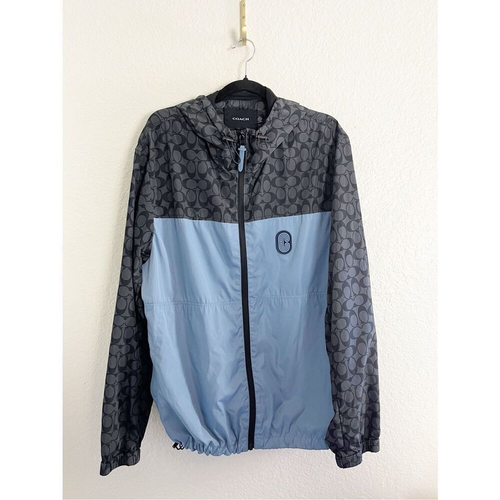 Coach Men’s Two-Tone Blue & Charcoal Windbreaker Jacket